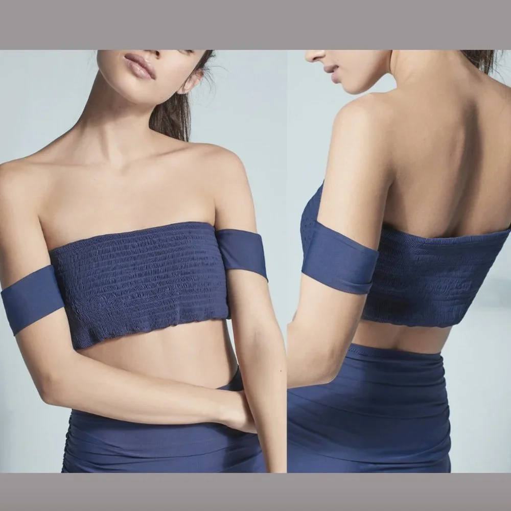 NWT Allihop Anthropologie Smocked  Bikini Top‎